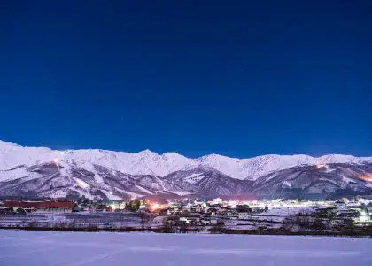 白馬 蕨平暮雪